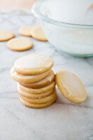 A stack of lemon-glazed biscuits