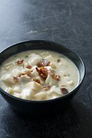 A bowl of New England fish chowder (USA)