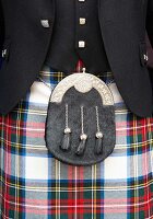 A traditional Scottish kilt with a sporran (detail)