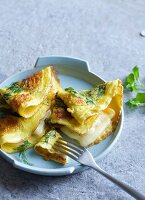 Herb pancakes with cheese