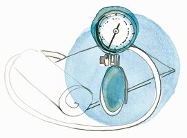 An illustration of blood pressure gauge