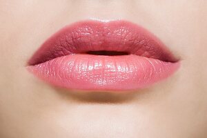 Lips wearing pink lipstick
