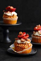 Cupcakes with hazelnuts, pumpkin and plum
