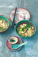 Ramen with tofu, spinach and shiitake mushrooms (Japan)