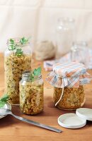 Duxelles in glass jars