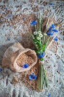 Ingredients for wholewheat bread and bread rolls