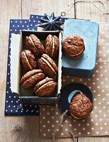 Christmas chocolate cookies with cream filling