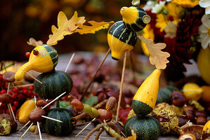 Figures from ornamental pumpkin