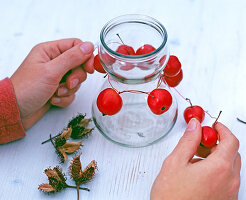 Lanterns with ornamental apples and beechnut shells (2/4)