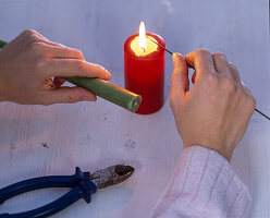 Mistletoe candle arrangement (1/5)