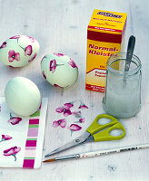 Easter eggs with napkin technique: 1/2