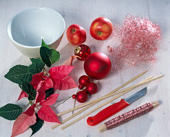 Poinsettia and apple arrangement (1/5)