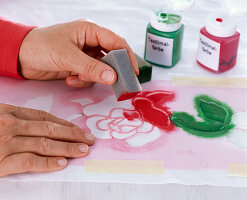 Sunscreen, paint privacy screen with stencils