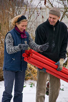 Tree object made of red rods