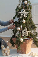 Self-made Christmas tree with cable ties
