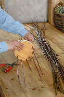 Homemade basket with wooden floor