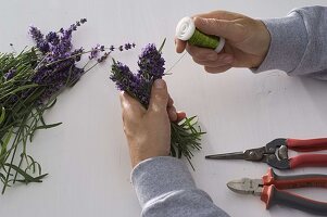 Herz aus Lavendel als Serviettendeko