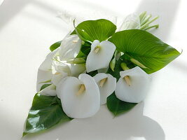 Wedding bouquet of Zantedeschia (Zimmer-Kalla)