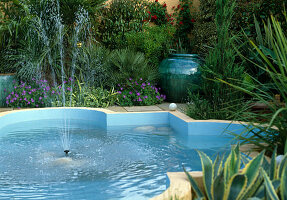 Architectural pond with fountain