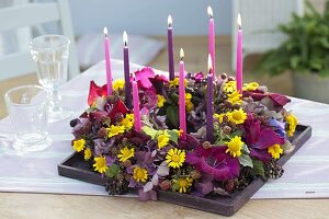 Birthday wreath with candles