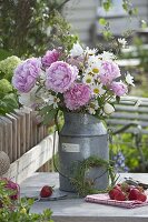 Paeonia (peonies), Leucanthemum vulgare (daisies) and grasses