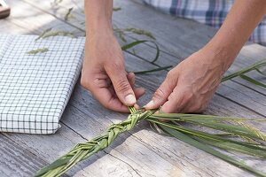 Grass plait as gift wrapping