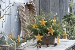 Homemade Christmas tree ornaments from corn