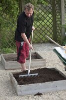 Building square flowerbeds on concrete paving