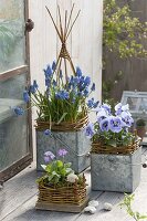 Small spring arrangement with homemade willow wickerwork