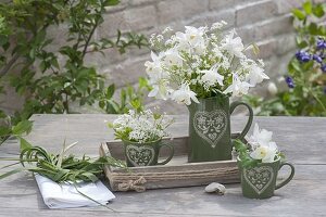 White woodruff (Galium odoratum) flowers bouquet