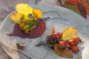 Floristic decorations with finds from the autumn forest