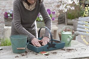 Put radishes in wooden basket