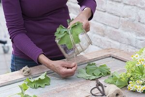 Tea Herb bouquet in leaves Vase