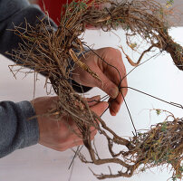 Autumn bouquet (2/4): Cuff made from Euphorbia spinosa (spurge branches).