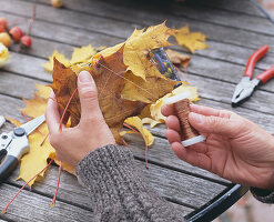 Autumn leaves as gift wrapping (1/3)