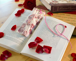 Bookmark with pressed petals
