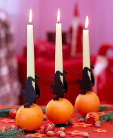 Father Christmas candle holder with oranges (2/2)