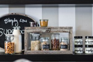 Supplies for raw baking (vegan) in nostalgic jars