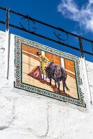 Wand bild der Stierkampfarena in Mijas Pueblo, Andalusien, Spanien