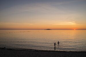 A beach by sunset on the island of Öland in the south of Sweden