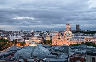 The view from 'The Balcony' rooftop bar at the Innside Madrid Suecia hotel in Madrid, Spain