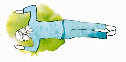 Finding the right sleeping position: prone position (illustration)