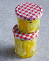 Fermented fennel with orange in a jam jar