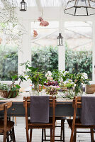 Autumnally decorated dining table