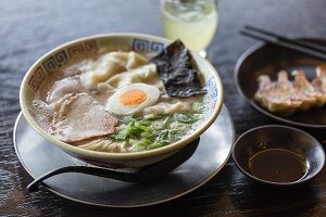 Ramen soup from the 'Taiho Ramen' restaurant in Japan