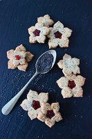 Poppy biscuits with jam