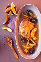 Leg of duck with fruits