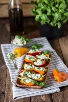 Peppers stuffed with creamy feta cheese