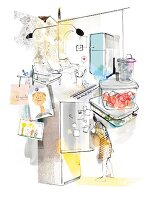 Illustration of a refrigerator