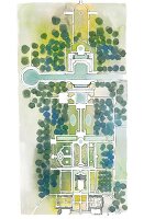 Illustration: Garten im französischen Stil (Vaux-le-Vicomte Bauzeit)